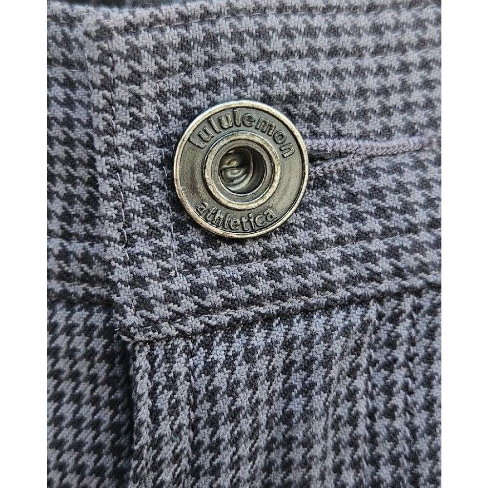 Lululemon Shorts Mens Size 34 Gray Black Kahuna Houndstooth Chino 10 Inch Inseam - Picture 6 of 14